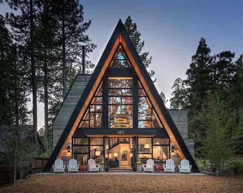 Cozy Modern A Frame House In The Woods 〛 Photos Ideas Design
