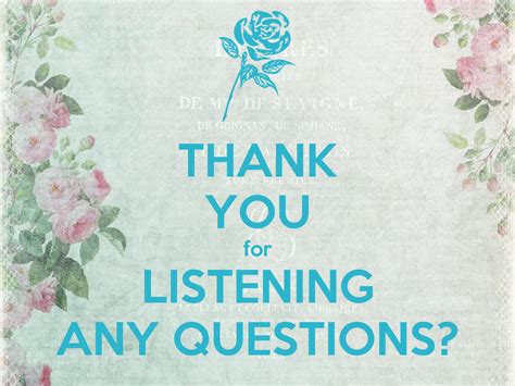 Thank You For Listening Any Questions Poster Llara Keep Calm O Matic