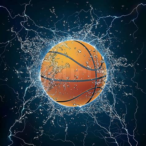 Basketball Ball On Water Stock Foto Colourbox