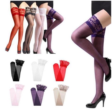 1pair Womens Sexy Stocking Sheer Lace Top Thigh High Stockings Nets For Women Shopee Malaysia