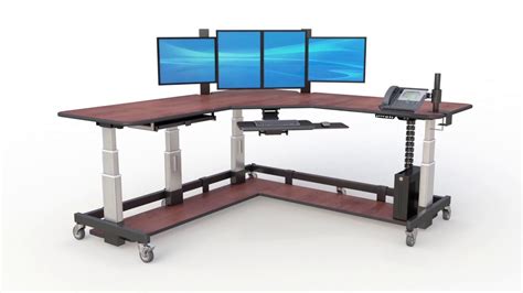 Working from home means we are likely to just stay working at the desk with one of these height adjustable standing desk riser, you can go from sitting to standing in seconds. L-shaped Adjustable Uplift Sit Stand Up Desk - YouTube