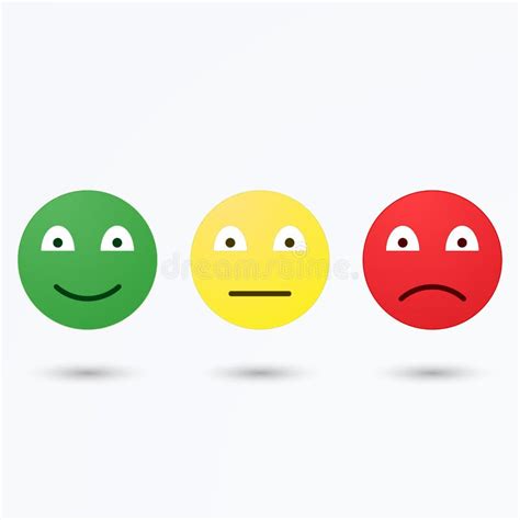 Smileys Emoticons Icon Positive Neutral And Negative Different Mood