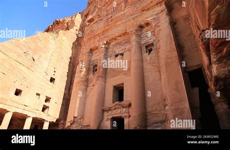 Facade Of Urn Tomb Of Royal Tombs Ancient City Of Petra In Jordan