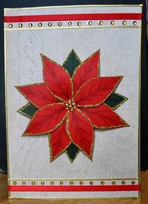 poinsettia christmas card   card embellishing  cardmaking  cut