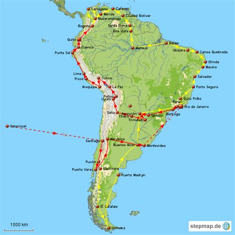 Stepmap Südamerika Landkarte Für Südamerika