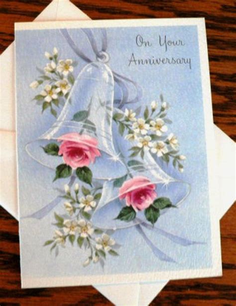 Vintage Cards On Your Anniversary Wedding Bell Card With Etsy