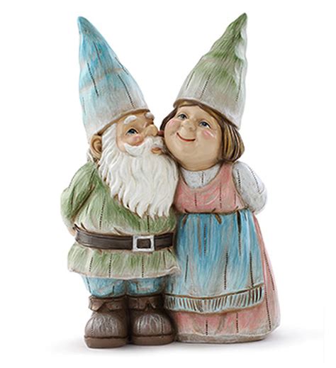 Pastel Gnome Couple Statue Gnomes Fairy Statues Gnome T