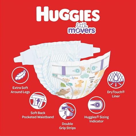 Huggies Lilttle Movers Baby Diapers With Grip Tabs Wetness Indicator