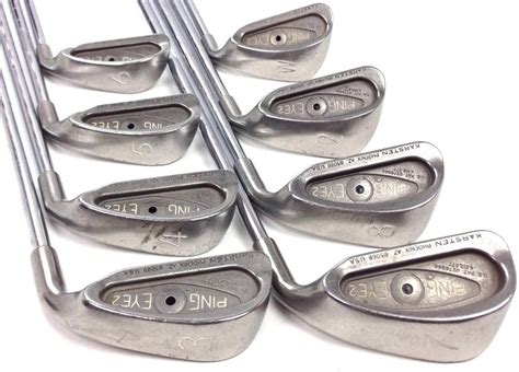 Ping Eye 2 Iron Set 3 Pw 8pc Black Dot Steel Stiff Shafts Golf Clubs