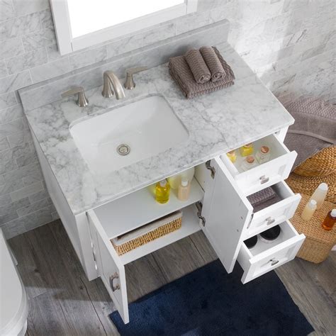 Allen Roth Floating 36 In White Undermount Single Sink Floating