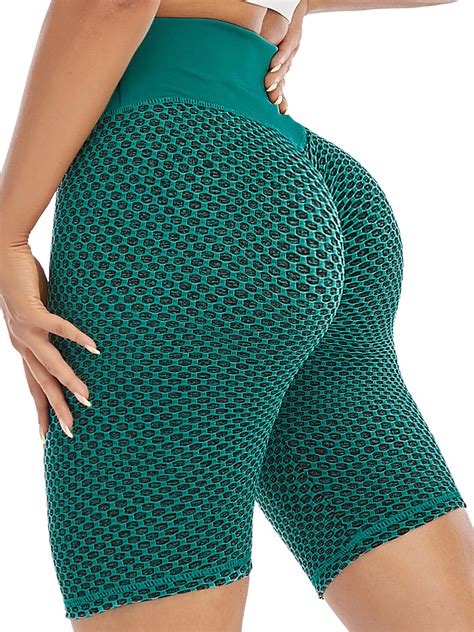 Dodoing High Waisted Butt Lifting Yoga Shorts For Women Tummy Control