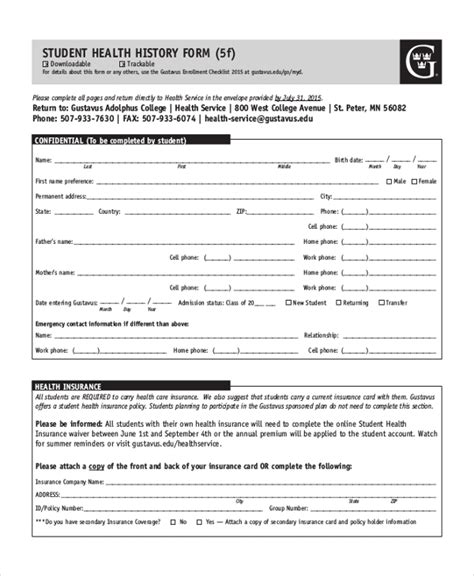 Ada Health History Form Fill Out And Sign Printable Pdf Template Images