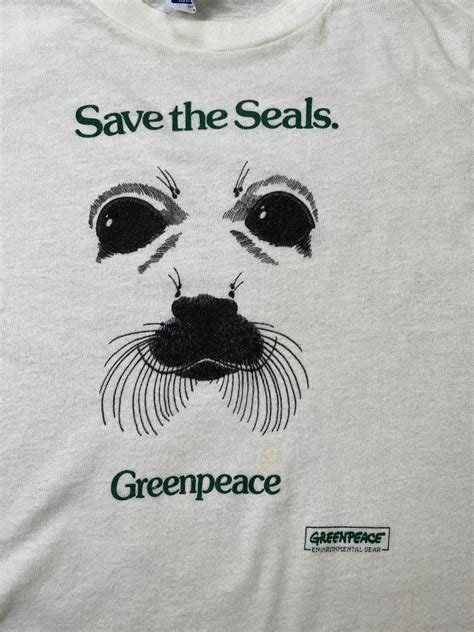 Save The Seals Greenpeace Single Stitch T Shirt Boardwalk Vintage