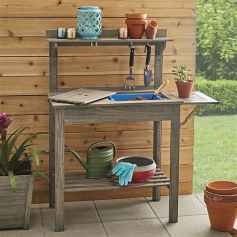 Better Homes And Gardens Gray Wood Potting Bench Outdoor