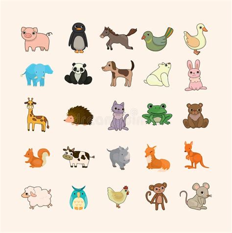 Set Of Animal Icons Stock Vector Illustration Of Sheep 27631698