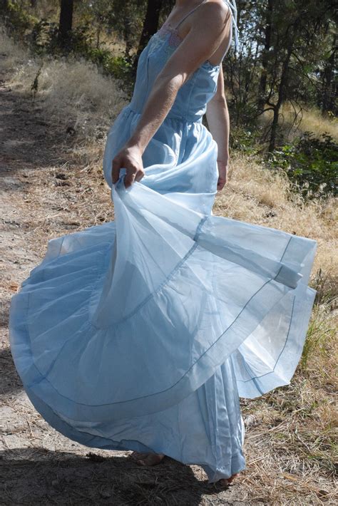 Tiered Blue Chiffon Prairie Dress Etsy Prairie Dress Dresses Chiffon