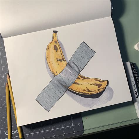Artist Draws The Infamous Banana And Tape Art Making Real Art R