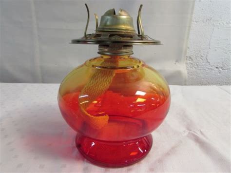 Lot Detail Absolutely Stunning Red Hurricane Lamp