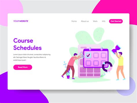 Landing Page Template Of Student Course Schedule Illustration Concept