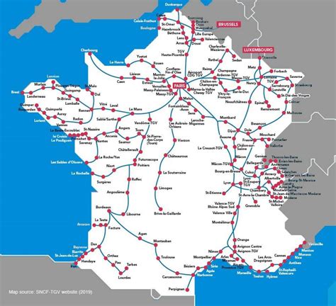 Tgv Train Map France Tgv Map France Rail Western Europe Europe