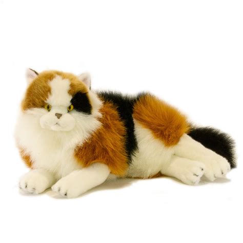 Calico Cat Plush Toy Soft Fluffy Plush Cat Long Haired Cat Plush Soft Toy