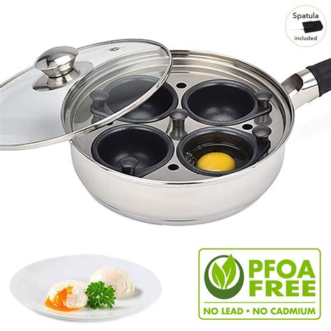 Modern Innovations Egg Poacher Pan 4 Cup Non Stick Stainless Steel