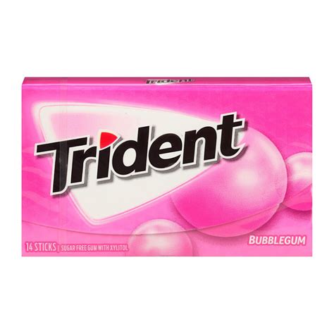 Trident Gum Bubblegum Sugar Free Chewing Gum 14 Sticks Pack