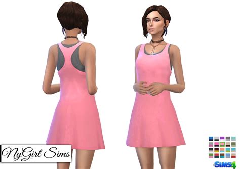 Nygirl Sims 4 Layered Athletic Tank Dress