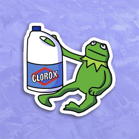 Kermit Frog Bleach Sticker Frog Bleach Meme Laptop Sticker Etsy