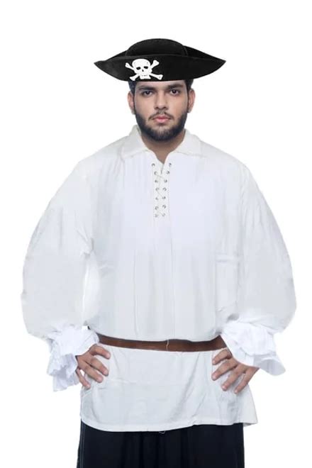 Mens Pirate Costumes White Pirate Halloween Shirt Pirategothic