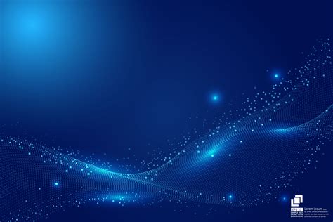 Blue Particle Line Wave Abstract Technology Background Modern Design