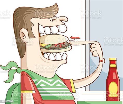 Hungry Fat Man Eating Stock Illustration Download Image Now Istock