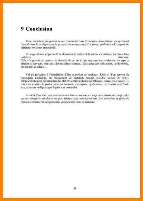 Conclusion Rapport De Stage Exemple