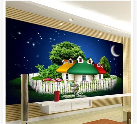 Customzed 3d Wallpaper 3d Kids Wallpaper Children House Sitting Room Tv