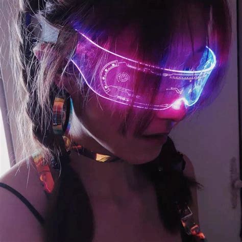 neon led glasses cyber punk style harajuku