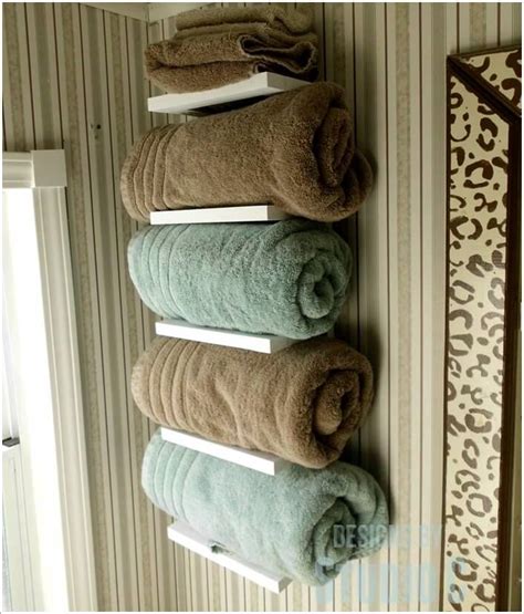 First, hang two parallel towel bars. 15 Cool DIY Towel Holder Ideas for Your Bathroom