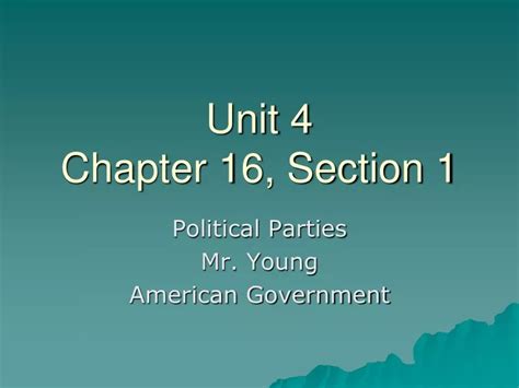Ppt Unit 4 Chapter 16 Section 1 Powerpoint Presentation Free