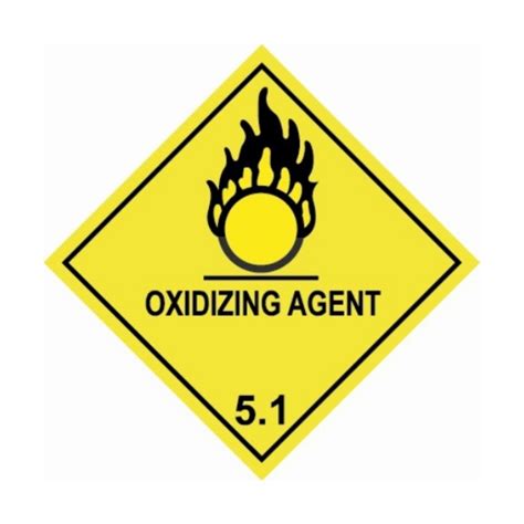 Un Hazard Warning Diamond Class Oxidizing Agents H Tec