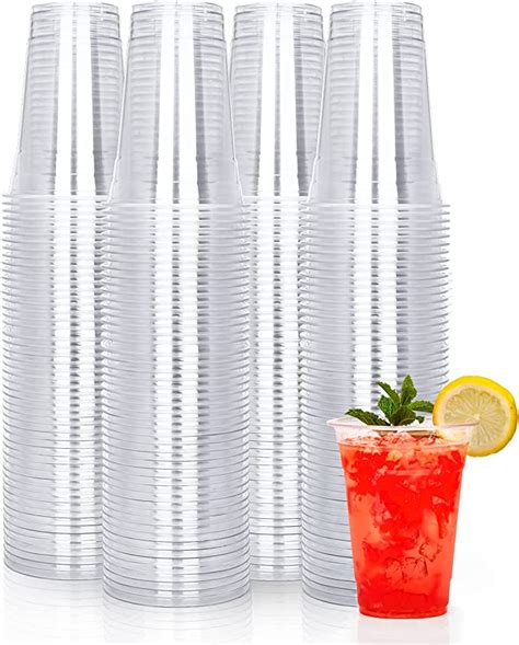 Tashibox 16oz 150 Cups Clear Plastic Cups Disposable Plastic Cups