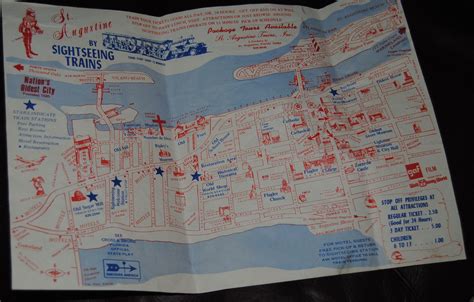 B193 St Augustine Vintage Tourist Map 800 Sa Tourist