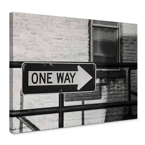 Street Sign One Way Canvas Print Wall