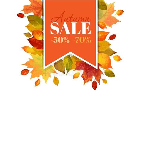 Autumn Sale Colorful Leaves Background Stock Vector Illustration Of