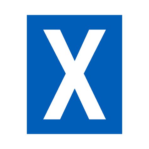 Blue Letter X Sticker Safety Uk