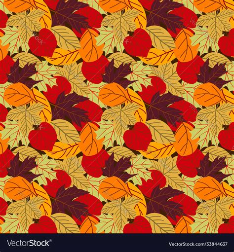 Seamless Autumn Pattern Background Royalty Free Vector Image