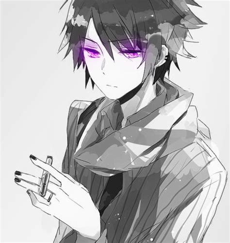 Purple Eyes Anime Guy Smoking Cute Anime Girl And Boy Pinterest