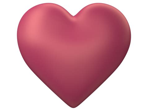 Peach 3d Love Heart With Transparent Background