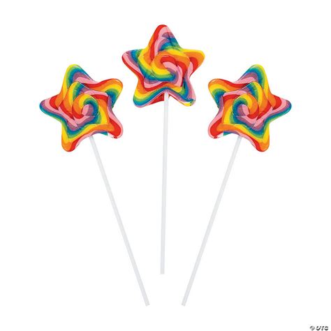 Star Shaped Swirl Lollipops 12 Pc Oriental Trading