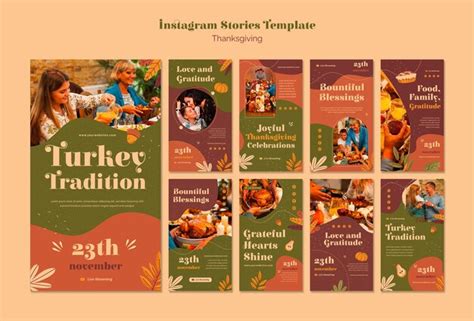 Premium Psd Instagram Stories Collection For Thanksgiving Celebration