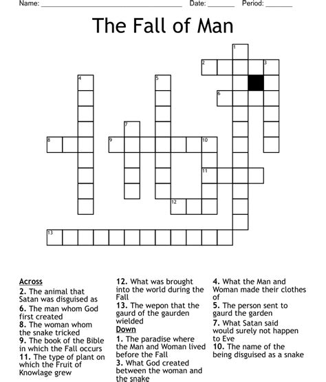 the fall of man crossword wordmint