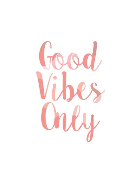 Good Vibes Only Coral Typography Print Good Vibes Quote Etsy